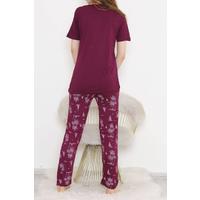 Desenli Pijama Takımı Mor - 11405.1048.