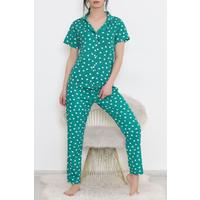 Desenli Pijama Takımı Yeşil - 10682.1287.