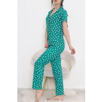 Desenli Pijama Takımı Yeşil - 10682.1287.