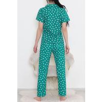 Desenli Pijama Takımı Yeşil - 10682.1287.