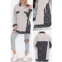 Patterned Long Jacket Stone - 1343.1367.