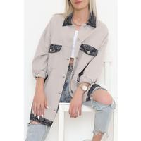 Patterned Long Jacket Stone - 1343.1367.