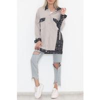 Patterned Long Jacket Stone - 1343.1367.