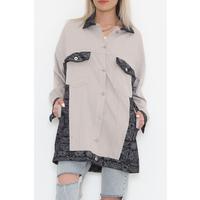 Patterned Long Jacket Stone - 1343.1367.