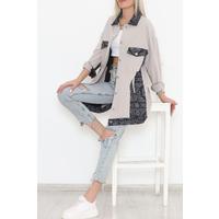 Patterned Long Jacket Stone - 1343.1367.
