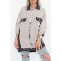 Patterned Long Jacket Stone - 1343.1367.