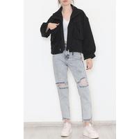 High Collar Padded Jacket Black - 80078.683.