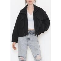 High Collar Padded Jacket Black - 80078.683.