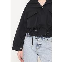 High Collar Padded Jacket Black - 80078.683.