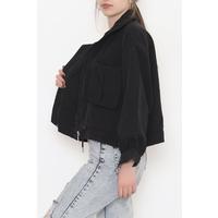 High Collar Padded Jacket Black - 80078.683.