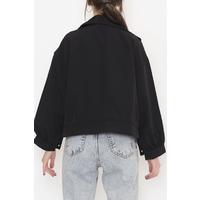 High Collar Padded Jacket Black - 80078.683.