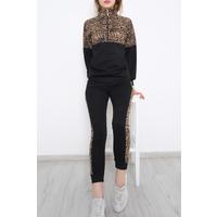The Suit with a Zipper at the Upright Collar is Black - 10571.5238.