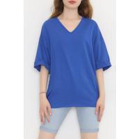 Қос жеңді V-мойын футболка Saks - 11308.1567.