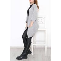 Duble Kol Hırka Gri - 8588.1323.