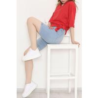 Double Sleeve V-Neck T-Shirt Red - 11308.1567.