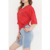 Double Sleeve V-Neck T-Shirt Red - 11308.1567.