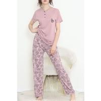 Düğmeli Pijama Takımı Lacigül - 704.1287.