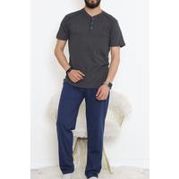 Düğmeli Erkek Pijama Takımı Fümelaci - 17370.1048.
