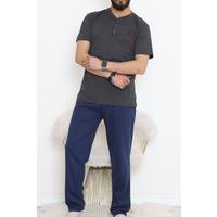 Düğmeli Erkek Pijama Takımı Fümelaci - 17370.1048.