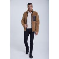 Мужская Куртка Teddy из Овчины , Рыжая Кудрявая Наружная Шерсть E20-SKY-BRN-GCW