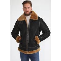 Мужская Куртка Shearling Aviator Jacket, Washed Brown with Ginger Wool E1-WSD-BRN-GSW