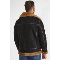 Мужская Куртка Shearling Aviator Jacket, Washed Brown with Ginger Wool E1-WSD-BRN-GSW