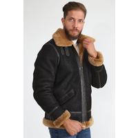 Мужская Куртка Shearling Aviator Jacket, Washed Brown with Ginger Wool E1-WSD-BRN-GSW