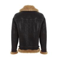 Мужская Куртка Shearling Biker Jacket, Коричневая с Рыжей Шерстью E6-VTG-BRN-GCW