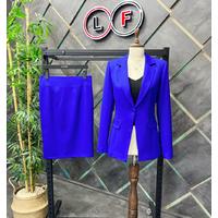 Skirted Atlas Suit Saks Blue