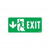 Exit Aşağı Sol Ok İşaretli Uyarı Levhası 17,5x25 KOD:954