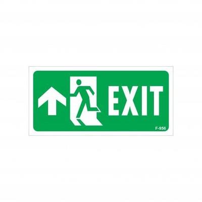 Exit Yukarı Sol Ok İşaretli Uyarı Levhası 17,5x25 KOD:956