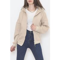 Zippered Hooded Sweat Beige - 11806.5238.