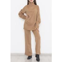 Zippered Knitwear Set Sütlükahve - 1550.1765.