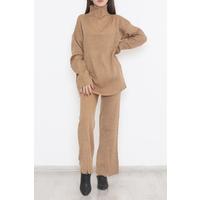 Zippered Knitwear Set Sütlükahve - 1550.1765.
