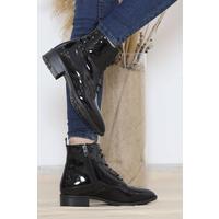 Zippered Boots Black Patent Leather - 12016.264.