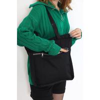 Zippered Shoulder Bag Black4 - 9899.1624.