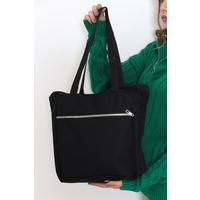 Zippered Shoulder Bag Black4 - 9899.1624.