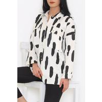 Gabardine Jacket White and Black - 8932.1361.