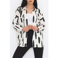 Gabardine Jacket White and Black - 8932.1361.