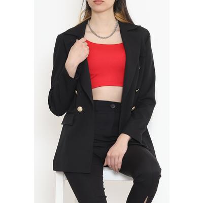 Gold Düğmeli Blazer Ceket Siyah - 912.1247.