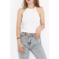 Halter Neck Knitwear Tank Top Ecru - 933.1019.