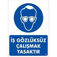 İş Koruyucu Takınız Uyarı Levhası 25x35 KOD:3