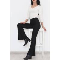 İspanyol Paça Pantolon Siyah - 9703.1355.