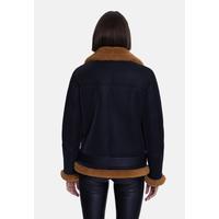 Women's Fashion Jacket, Crispy Brown With Ginger Curly Wool BK27-CRS-BRN-GCW