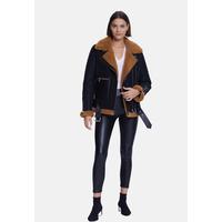 Women's Fashion Jacket, Crispy Brown With Ginger Curly Wool BK27-CRS-BRN-GCW