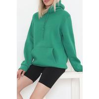 Kanguru Cep Oversize Sweat Yeşil - 3080.275.