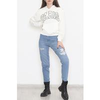 Kangaroo Pocket Printed Sweat White - 3560.105.