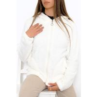 Hooded Plush Coat White - 10248.107.
