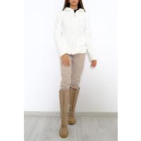Hooded Plush Coat White - 10248.107.