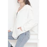 Hooded Zipper Sweat Ecru - 5687.1254.